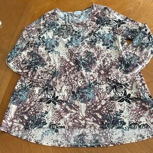 Long Sleeve Floral T-shirt 3X